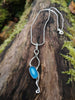 Sterling silver and blue lantern flower pendant