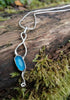 Sterling silver and blue lantern flower pendant