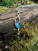 Sterling silver and blue lantern flower pendant