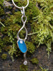 Sterling silver and blue lantern flower pendant