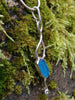 Sterling silver and blue lantern flower pendant
