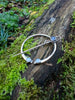 Hammered silver penannular shawl pin with blue onyx and opalite
