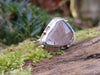 Sliver and rutilated quartz ring