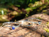 Aquamarine Lapis and Gold dot stacking set