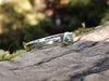 Slim moss agate stacking ring M