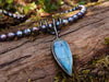 Tendril Bud Drop Pendant on Pearls