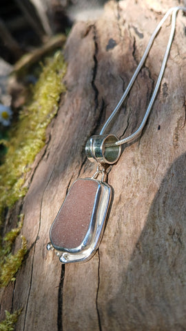Orange Pittenweem Seaglass Pendant