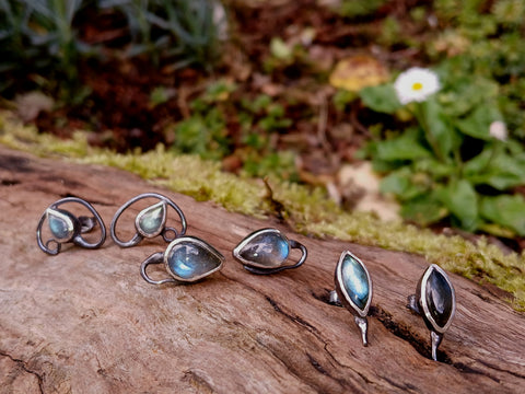 Labradorite Tendrils Studs