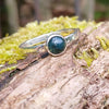Sterling Silver and Moss Agate stacker