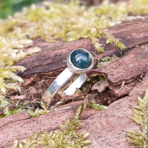 Wide Moss Agate Stacker