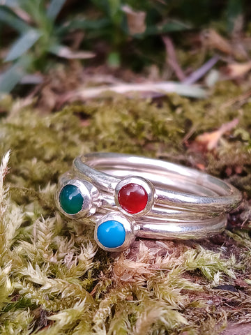 Slim Silver Stacking Rings