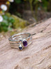 silver stacking set with amethyst and iolite