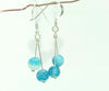 matt blue agate 2 drop earrings