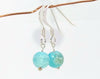 matt blue agate single drop earrings