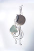 Seaglass and pebble brooch