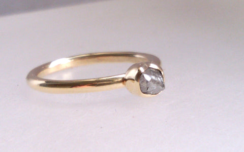Yellow Gold and Rough Diamond Ring Size K
