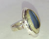 Sterling silver rockpools ring blue