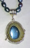 Handmade silver rockpools pendant blue