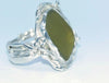 Sterling silver and green seaglass ring