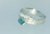 Silver landscape ring with stone