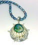 Handmade silver rockpools pendant blue