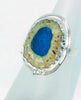 Handmade silver rockpools ring blue