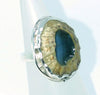 Handmade silver rockpools ring blue