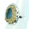 Handmade silver rockpools ring blue