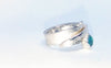 Hand made textured ring blue stone