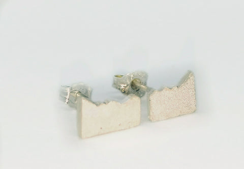 Tiny Rockface Landscape Stud Earrings