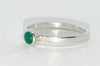 Silver and green agate stacking ring 
