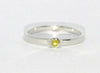 Silver and rose cut yellow diamond stacking ring