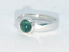 Silver and moss agate stacking ring