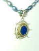 Handmade silver rockpools pendant blue