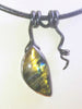 Labradorite leaf pendant
