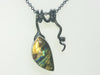 Labradorite leaf pendant