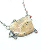 Pink and green stones statement necklace 