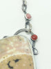 Pink and green stones statement necklace detail