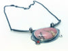 Antiqued silver and Rhodenite pendant necklace