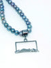 Sterling silver landscape pendant on pearls