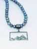 Sterling silver landscape pendant on pearls