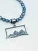 Sterling silver mountain  landscape pendant on pearls