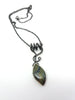 Labradorite Intertwined leaf pendant necklace sterling silver on chain