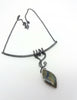 Labradorite Intertwined leaf pendant necklace sterling silver 