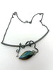 Blue flash Labradorite Side Creeper pendant necklace sterling silver