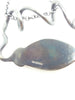 Blue flash Labradorite Side Creeper pendant necklace sterling silver hallmark