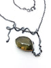 Labradorite leaf creeper pendant necklace sterling silver