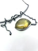 Labradorite leaf creeper pendant necklace sterling silver