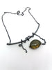 Labradorite leaf creeper pendant necklace 