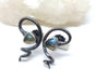 oxidised silver and labradorite earrings